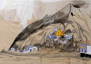 Claire Marsh, 2017, Stromboli, indian ink and gouache on sewing paper